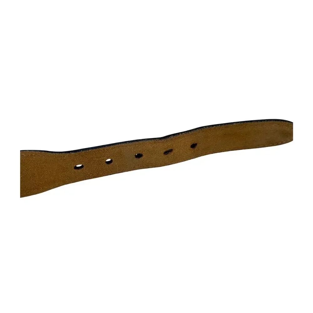 Vintage Dockers Canvas & Leather Belt, Dark Brown, Brass Buckle, 36, Unisex